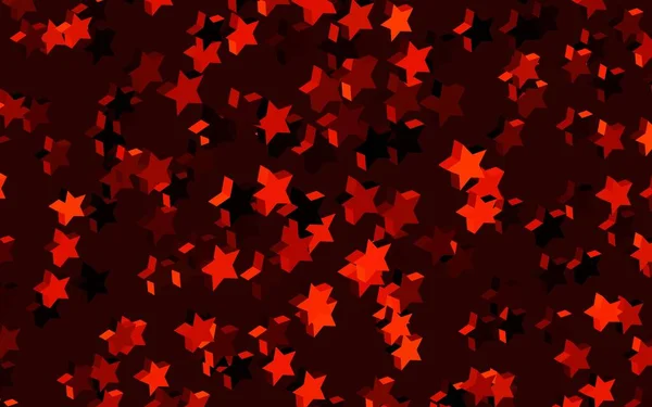 Sötét Vörös Vektor Sablon Égi Csillagokkal Dekoratív Csillogó Illusztráció Csillagokkal — Stock Vector