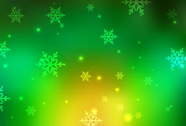 Светло Зеленый Желтый Векторный Узор Рождественском Стиле Красочный Дизайн Рождественском — стоковый вектор