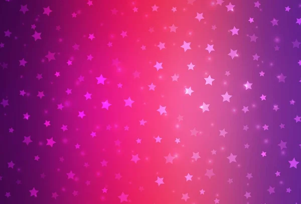 Hellviolette Rosa Vektorschablone Mit Eisschneeflocken Sternen Bunte Schneeflocken Mit Abfallenden — Stockvektor