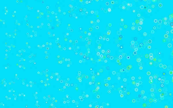 Hellblauer Grüner Vektorhintergrund Mit Punkten Abstrakte Illustration Mit Farbigen Blasen — Stockvektor