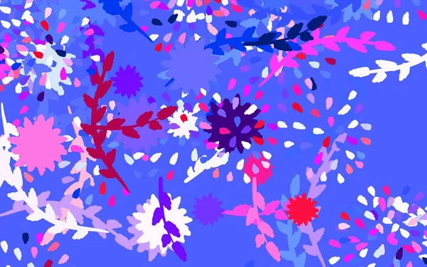 Lichtrode Vector Doodle Achtergrond Met Bloemen Rozen Abstracte Illustratie Met — Stockvector