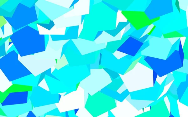 ライトブルー 六角形のセットと緑のベクトルの背景 六角形で抽象的なスタイルでデザインします 壁紙の質感のためのパターン — ストックベクタ