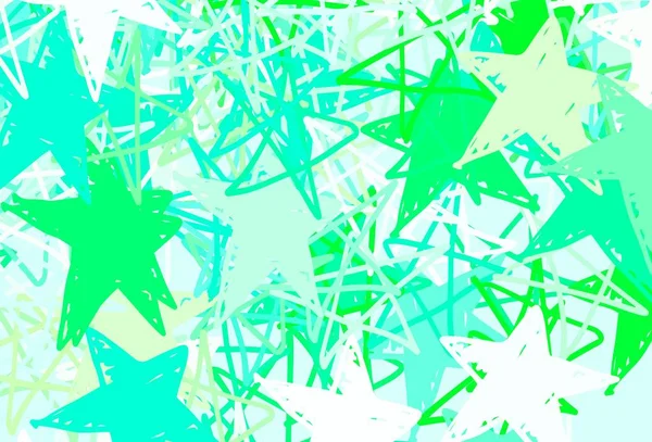 Layout Vetorial Verde Claro Com Estrelas Brilhantes Glitter Ilustração Abstrata — Vetor de Stock