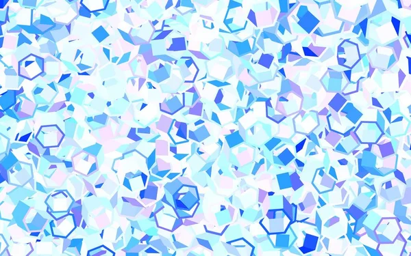 Light Pink Blue Vector Template Hexagonal Style Colorful Hexagons Blur — Stock Vector