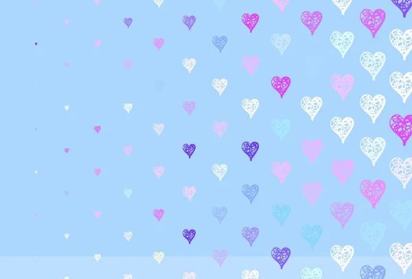 Light Blue Green Vector Background Hearts Illustration Shapes Gradient Hearts — Stock Vector