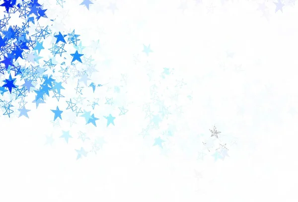 Light Pink Blue Vector Backdrop Small Big Stars Glitter Abstract — Stock Vector