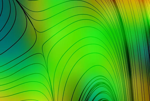 ライトグリーン 曲線付きイエローベクトルパターン グラデーションラインのエレガントな明るいイラスト ブランドブックのためのエレガントなパターン — ストックベクタ