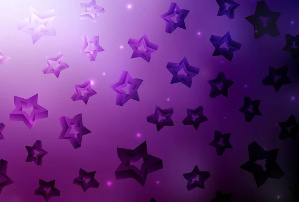 Fundo Vetor Rosa Escuro Com Estrelas Coloridas Glitter Ilustração Abstrata — Vetor de Stock