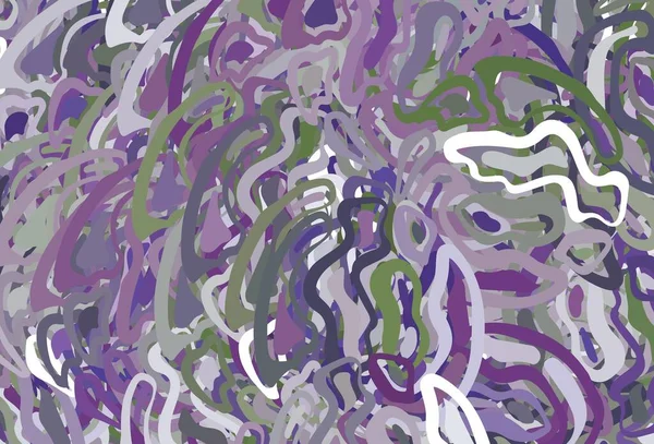 Hellrosa Grüne Vektorschablone Mit Geschwungenen Linien Brandneue Farbenfrohe Illustration Geschwungenem — Stockvektor
