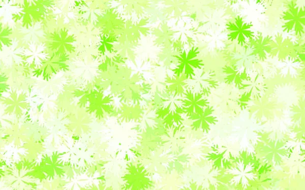 Vecteur Vert Clair Illustration Naturelle Avec Des Fleurs Fleurs Croquantes — Image vectorielle