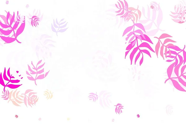 Violet Clair Vecteur Rose Fond Élégant Avec Des Feuilles Illustration — Image vectorielle