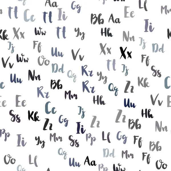 Textura Sin Costura Vectorial Azul Claro Con Caracteres Abc Signos — Archivo Imágenes Vectoriales