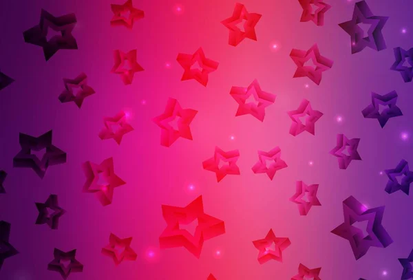 Roxo Claro Layout Vetor Rosa Com Estrelas Brilhantes Projeto Decorativo —  Vetores de Stock