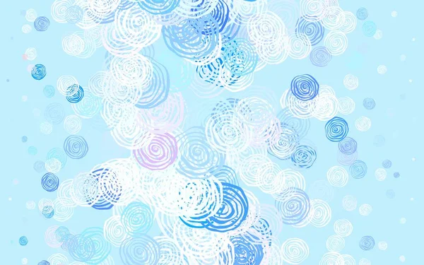 Bleu Clair Fond Vectoriel Jaune Doodle Avec Des Roses Conception — Image vectorielle