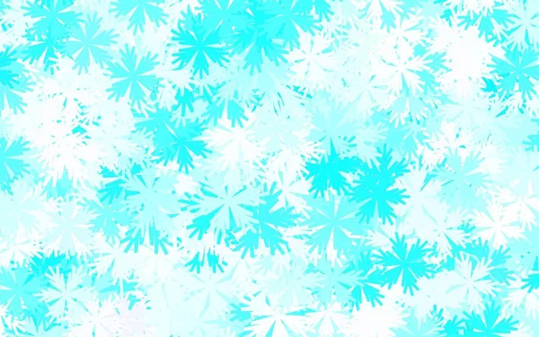 Hellblaues Grünes Vektormuster Mit Blüten Blumen Natürlichem Stil Auf Weißem — Stockvektor