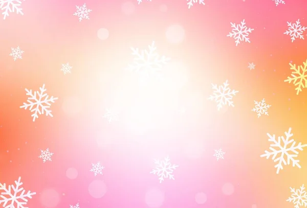 浅粉色 黄色矢量背景 圣诞节风格 带彩色圣诞物品的抽象渐变插图 升入大学的聪明设计 — 图库矢量图片