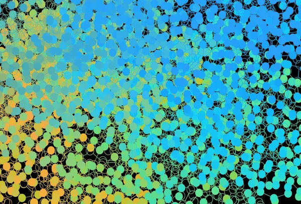 濃い青 球状の黄色のベクトルパターン 雨のぼやけた滴と光る抽象的なイラスト ポスター ウェブサイトのバナーのデザイン — ストックベクタ