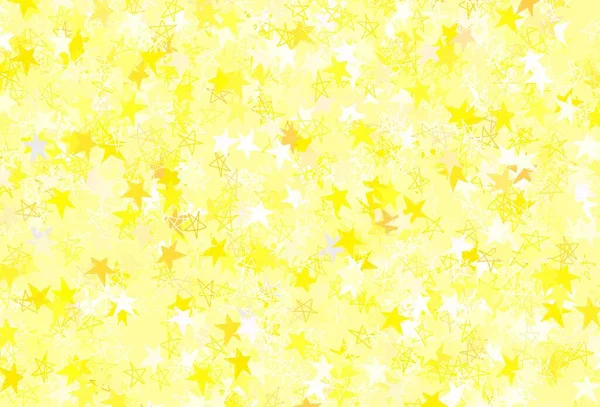 Světle Žlutá Vektorová Šablona Hvězdami Oblohy Hvězdy Rozmazaném Abstraktním Pozadí — Stockový vektor
