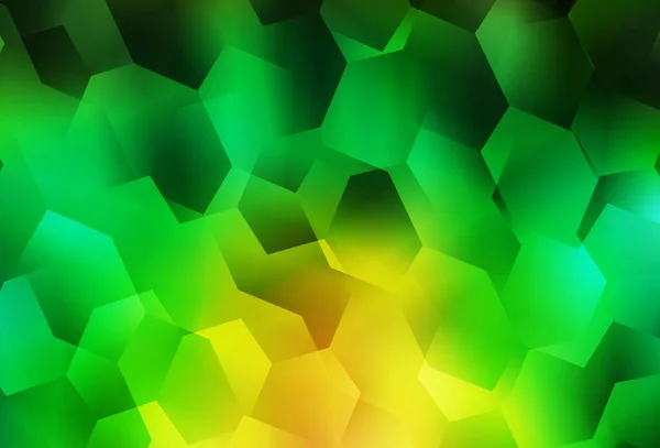 Modèle Vectoriel Vert Clair Jaune Dans Style Hexagonal Illustration Abstraite — Image vectorielle