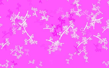 Light Pink vector doodle background with branches. Brand new colored illustration with leaves and branches. A new texture for your wallpaper design.
