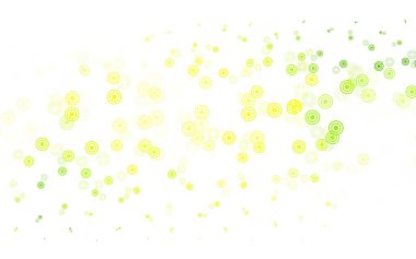Açık yeşil, baloncuklu sarı vektör arkaplan. Bulanık yağmur damlaları olan soyut bir çizim. Duvar kağıtlarının dokusu için desen.