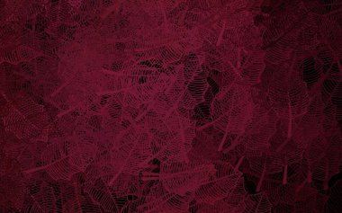 Dark Pink, Red vector doodle texture with leaves. Doodle illustration of leaves and flowers in Origami style. New template for your brand book.