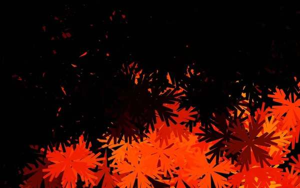 Dark Orange Vector Doodle Texture Flowers Decorative Design Flowers White — Archivo Imágenes Vectoriales