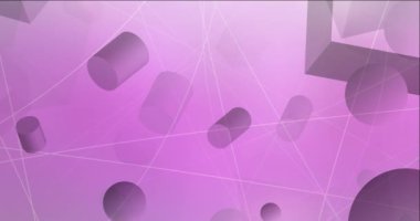 4K geometrik şekilli çok renkli video döngüsü. Gradyanı olan modern soyut animasyon. Mobil uygulamalar için şarjör 