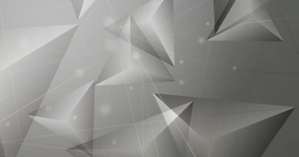 Петля Серого Видео Многоугольными Формами Современная Абстрактная Анимация Градиентом Клип — стоковое видео