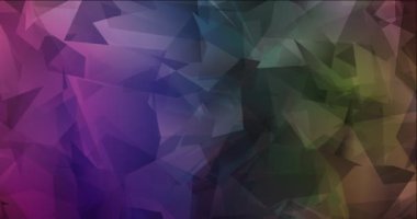 4K çokgen şekilli çok renkli video döngüsü. Gradyanı olan modern soyut animasyon. Mobil uygulamalar için şarjör  