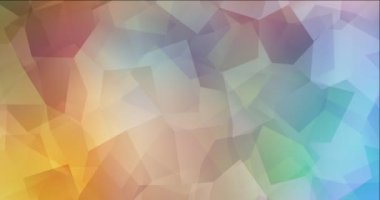 4K çokgen şekilli çok renkli video döngüsü. Gradyanı olan modern soyut animasyon. Mobil uygulamalar için şarjör 