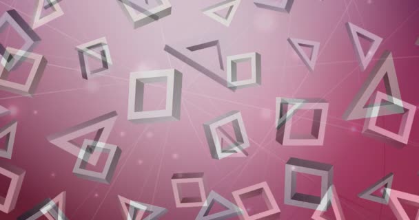 Hurkolás Dark Purple Pink Videó Geometriai Alakzatokkal Modern Absztrakt Animáció — Stock videók