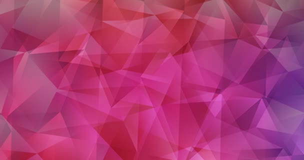 4K looping licht roze, rode polygonale abstracte animatie. — Stockvideo