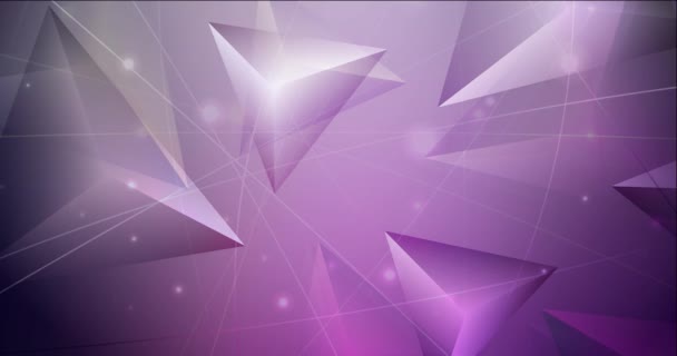 4K looping dark purple, pink polygonal abstract footage. — Stock Video