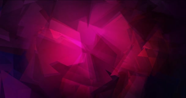 4K smyčka tmavě růžová polygonální abstraktní animace. — Stock video
