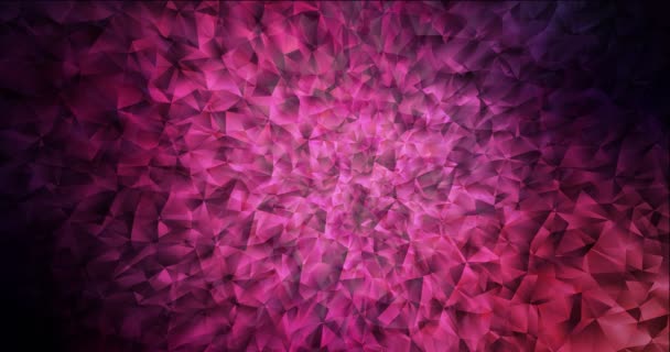 Animation abstraite polygonale rose foncé en boucle 4K. — Video