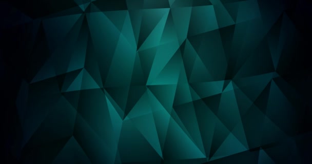 4K looping dark green polygonal flowing video. — Stock Video