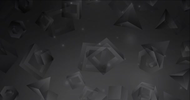 4K looping dark gray abstract animation with rhombus. — Stock Video