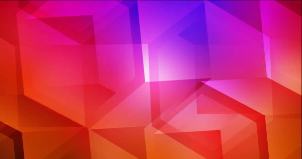 4К петля темно-розовый, красная анимация с красочными шестиугольниками. — стоковое видео