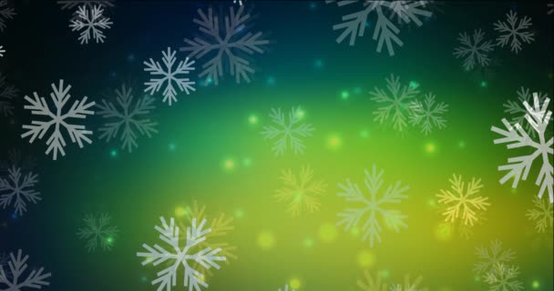 4K looping σκούρο μπλε, πράσινο animation σε χριστουγεννιάτικο στυλ. — Αρχείο Βίντεο