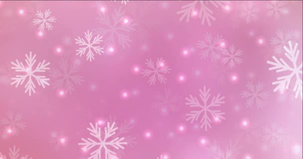 4K slingrande ljusrosa animation i julstil. — Stockvideo
