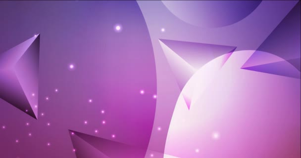 4K bucle de luz púrpura, vídeo rosa con círculos, triángulos. — Vídeos de Stock