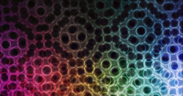 4K looping vídeo multicolorido escuro com formas de círculo. — Vídeo de Stock