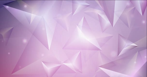 4К петля светло-фиолетовый, розовый многоугольный абстрактный материал. — стоковое видео