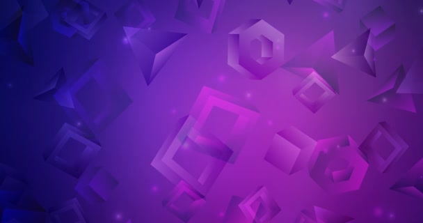 4K boucle violet foncé, animation rose dans le style carré. — Video
