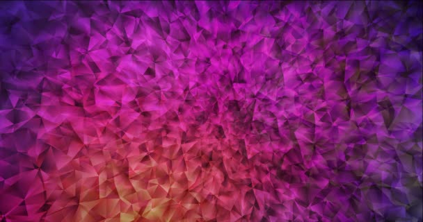 4K looping dark pink, yellow polygonal flowing video. — Stock Video