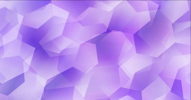 Animación abstracta púrpura de luz en bucle 4K en estilo hexagonal. — Vídeo de stock