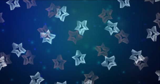 4K looping donkerblauwe abstracte animatie met bladeren. — Stockvideo