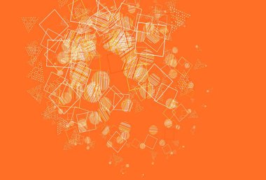 Açık yeşil, kırmızı vektör desenli, çemberli, küplü. Daireler, çizgiler, rengarenk eşkenar dörtgenler. Reklamlar için desen.