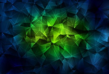 Koyu yeşil, üçgenli sarı vektör arkaplan. Soyut arkaplanda renkli eğimli üçgenler. İşiniz için en iyi akıllı tasarım.